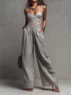 Ariadna · Mono Boho Encaje Pernera Ancha
