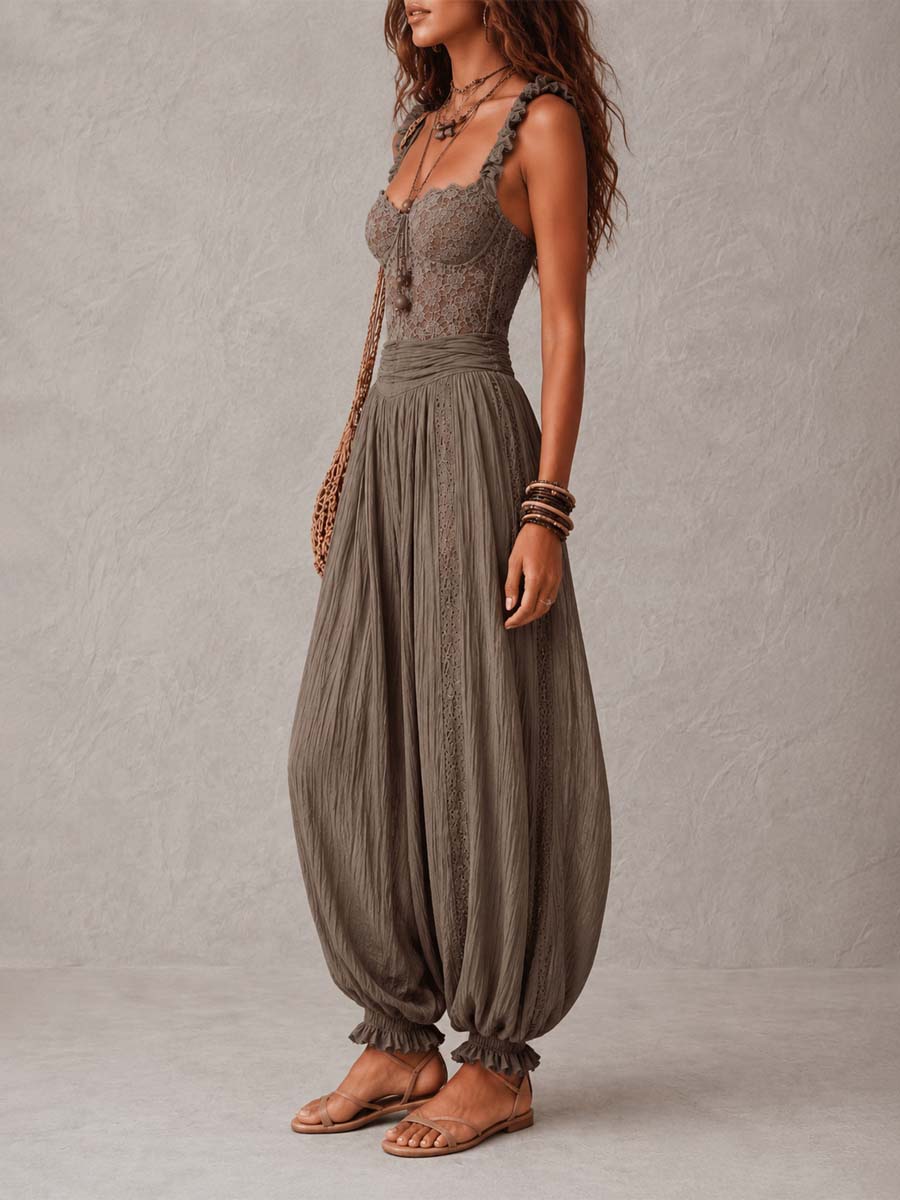 Ondina · Conjunto Encaje Top y Pantalón Harem