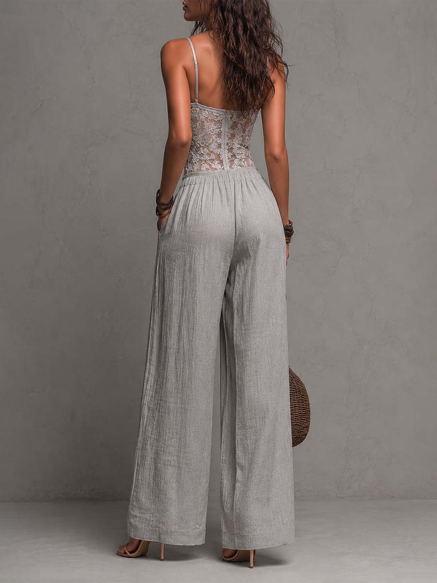 Ariadna · Mono Boho Encaje Pernera Ancha
