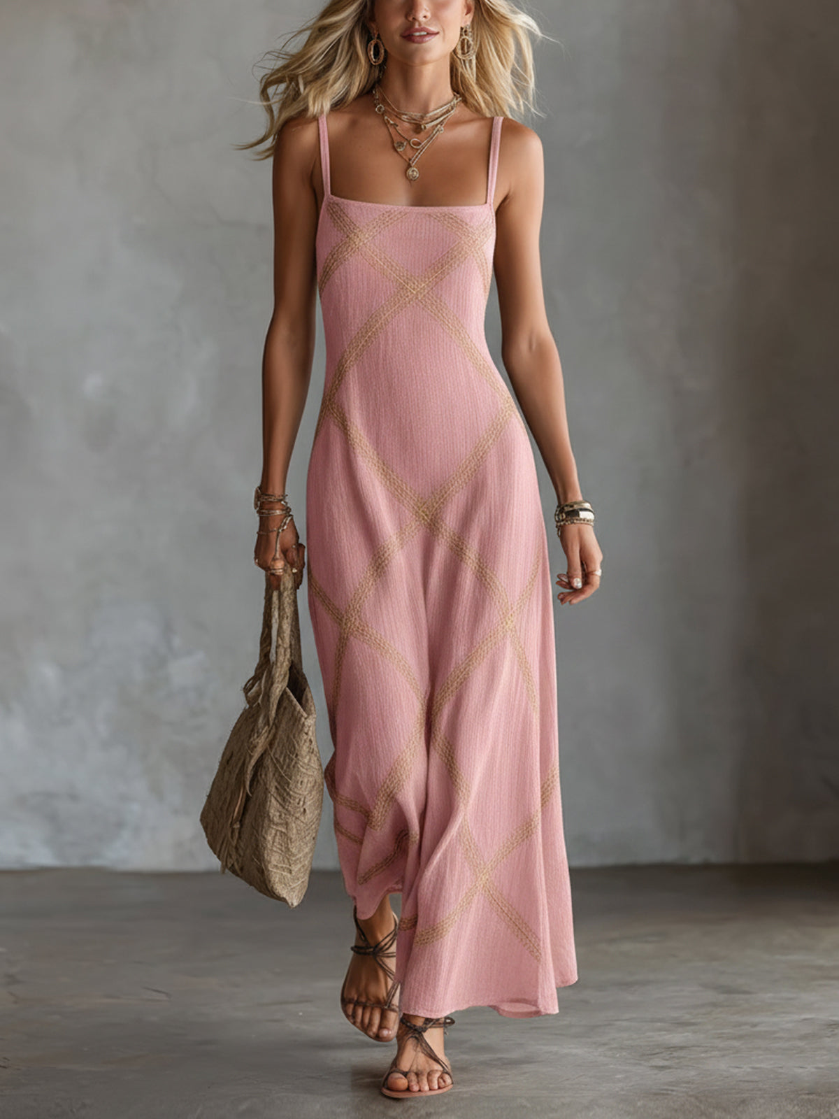 Alba · Vestido Maxi Estampado Geométrico