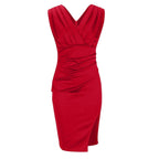 Maud | Vestido Elegante con Escote en V y Abertura