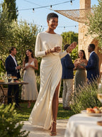 Marcela vestido maxi beige - detalle