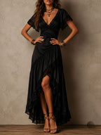 Elena · Vestido Maxi Cruzado con Encaje