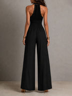 Alba · Mono Halter de Encaje con Cintura Fruncida
