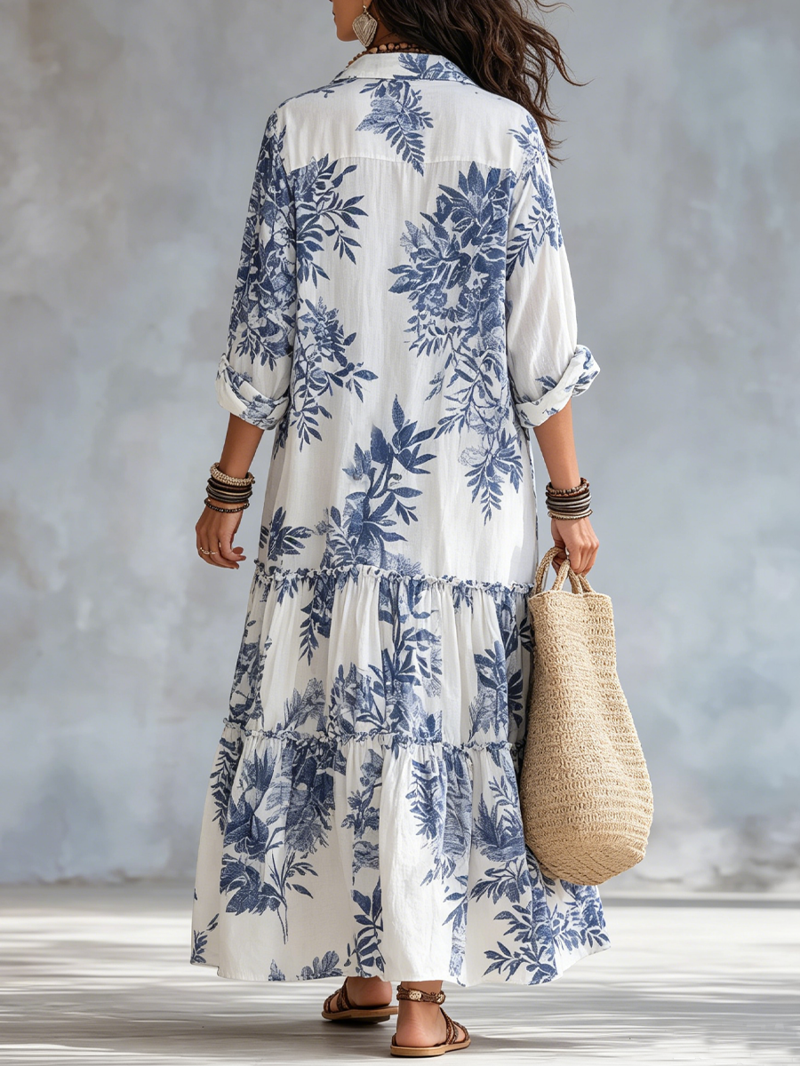 Maribel · Vestido Maxi Floral Abotonado