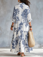 Maribel · Vestido Maxi Floral Abotonado