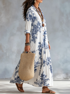 Maribel · Vestido Maxi Floral Abotonado