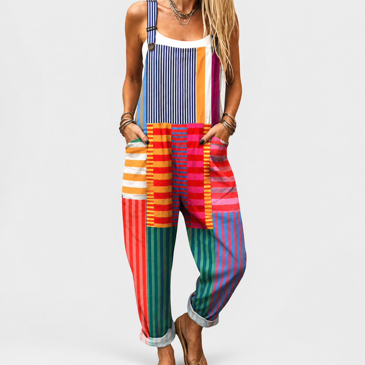 Rocío · Peto Estampado Rayas Multicolor