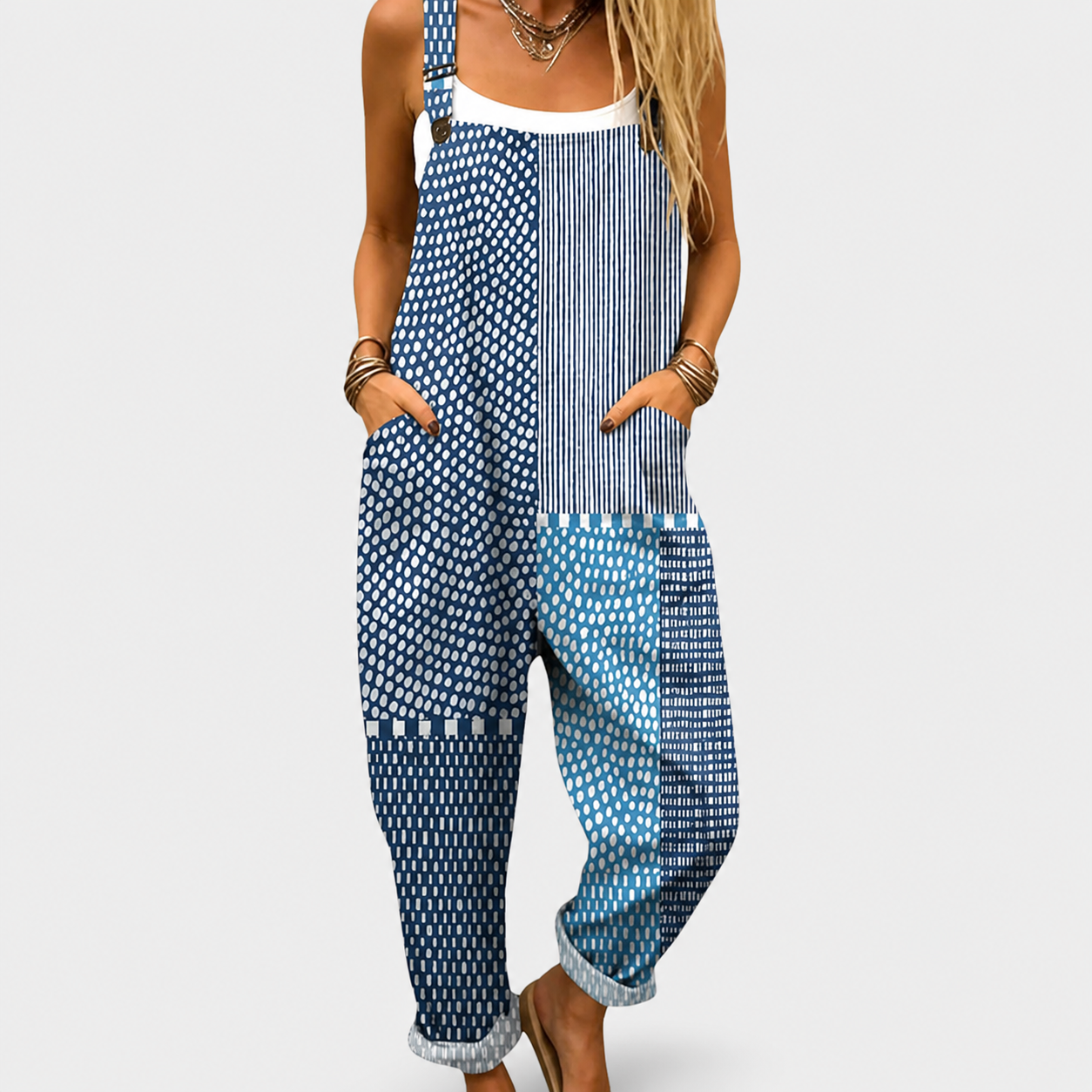 Aitana · Peto Estampado Patchwork Azul