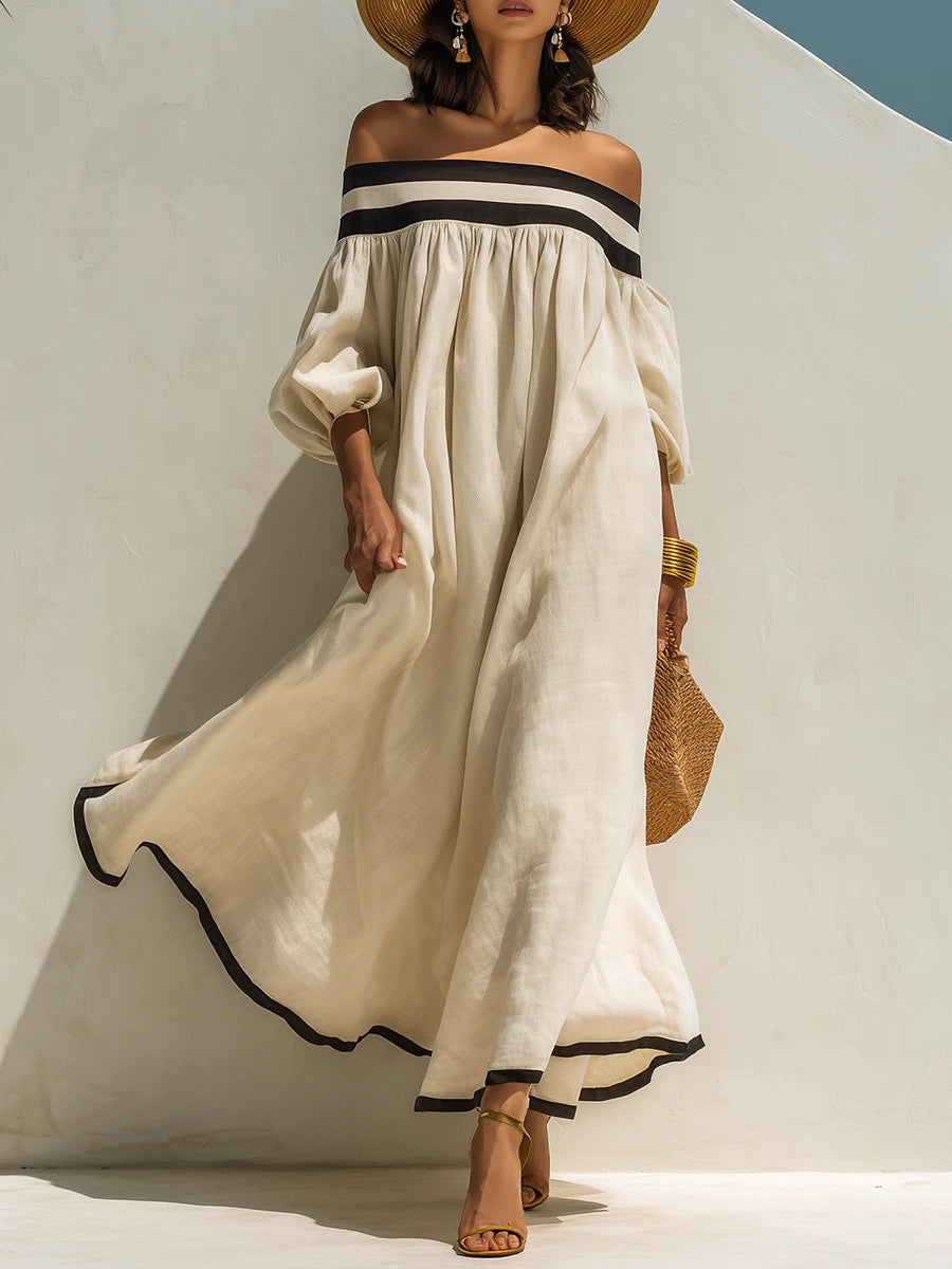 Lena · Vestido Maxi de Lino Elegante