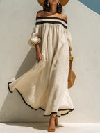 Lena · Vestido Maxi de Lino Elegante