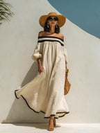 Lena · Vestido Maxi de Lino Elegante