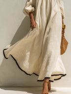 Lena · Vestido Maxi de Lino Elegante