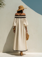 Lena · Vestido Maxi de Lino Elegante