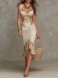 Lucía · Vestido Midi Corsé Boho con Encaje