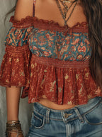 Aitana · Blusa Boho de Hombros Descubiertos