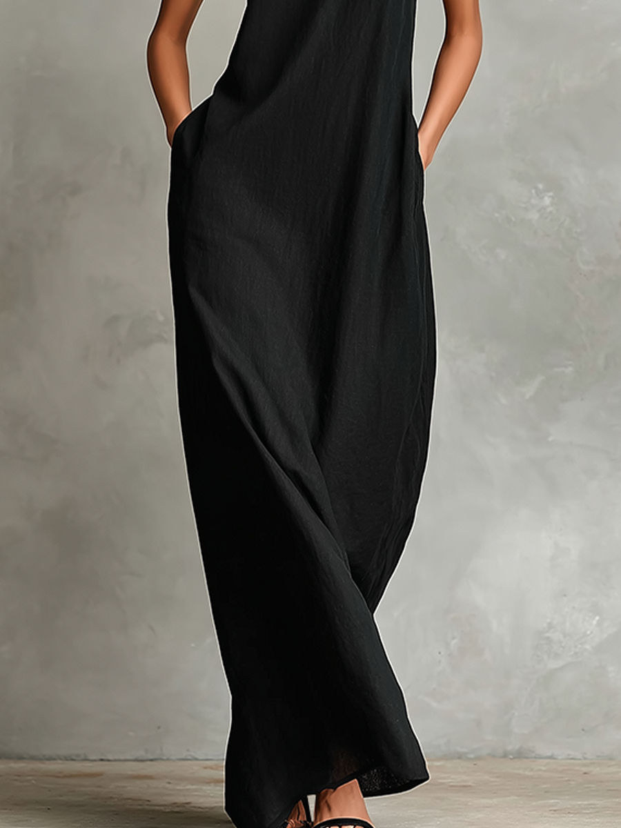Leticia · Vestido Maxi Minimalista — vista trasera