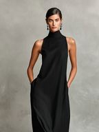 Leticia · Vestido Maxi Minimalista — vista lateral