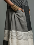 Nora · Vestido Maxi de Lino con Rayas Color Block