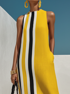 Paloma · Vestido Maxi Estampado Contraste