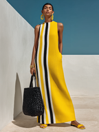 Paloma · Vestido Maxi Estampado Contraste
