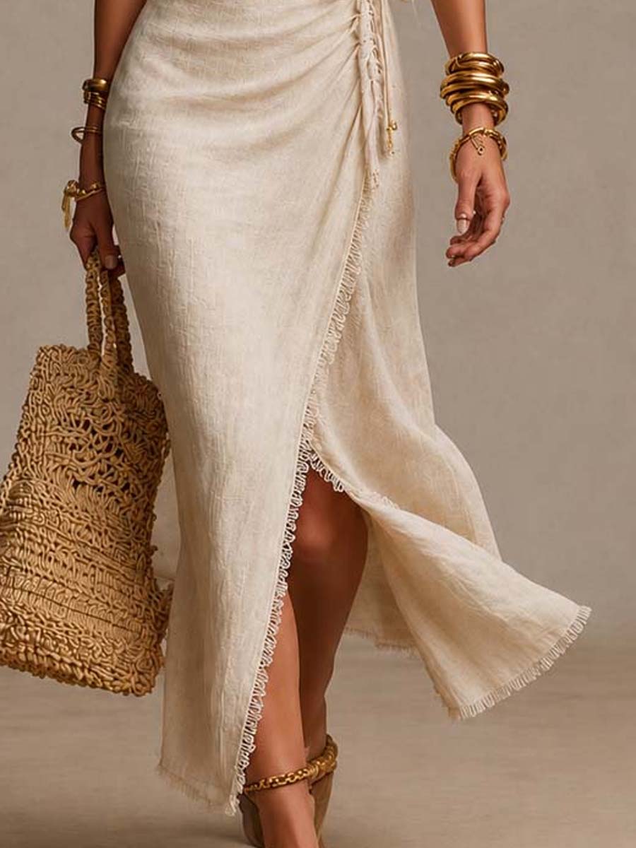 Nuria · Vestido Midi Cruzado Drapeado