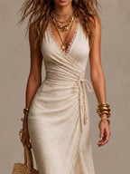 Nuria · Vestido Midi Cruzado Drapeado