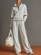 Marietta – Conjunto de blusa y pantalón de pierna ancha