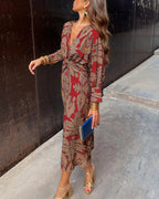 Harper | Vestido Elegante Floral de Manga Larga