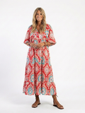 Soraya · Vestido Midi Estampado Paisley con Escote en V y Manga Corta