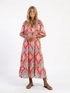 Soraya · Vestido Midi Estampado Paisley con Escote en V y Manga Corta