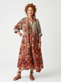 Azahara · Vestido Midi Estampado Holgado con Bolsillos