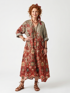 Azahara · Vestido Midi Estampado Holgado con Bolsillos