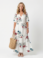 Malena · Vestido Midi Estampado Floral con Borlas