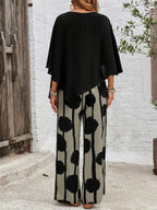 Ágata · Conjunto Capa Asimétrica y Pantalón Ancho Estampado