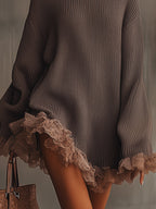 Louise | Vestido de punto cálido con cuello alto y volantes