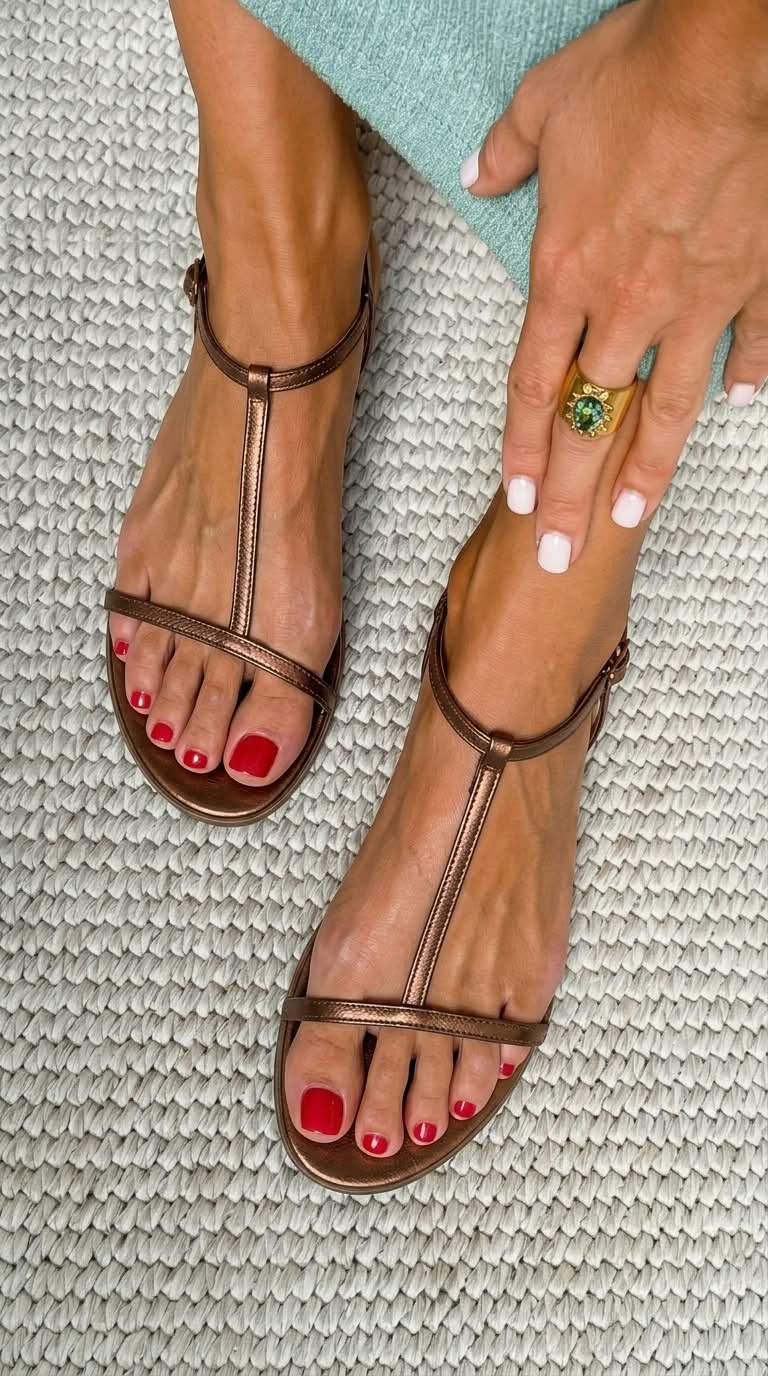Bianca · Sandalias Doradas de Verano