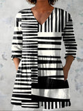 Paloma blusa larga rayas blanco y negro con bolsillos - foto producto