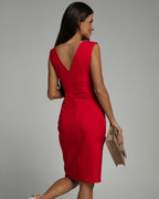 Maud | Vestido Elegante con Escote en V y Abertura