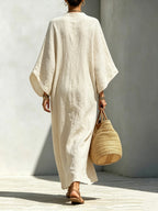 Candela - Vestido Caftan de Lino - espalda