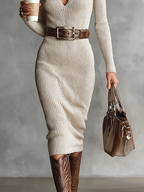 Olga │ Vestido canalé cálido y cómodo