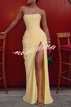 Rocío · Vestido Maxi Palabra de Honor con Abertura