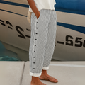 Pantalón Rayas Fluido con Botones