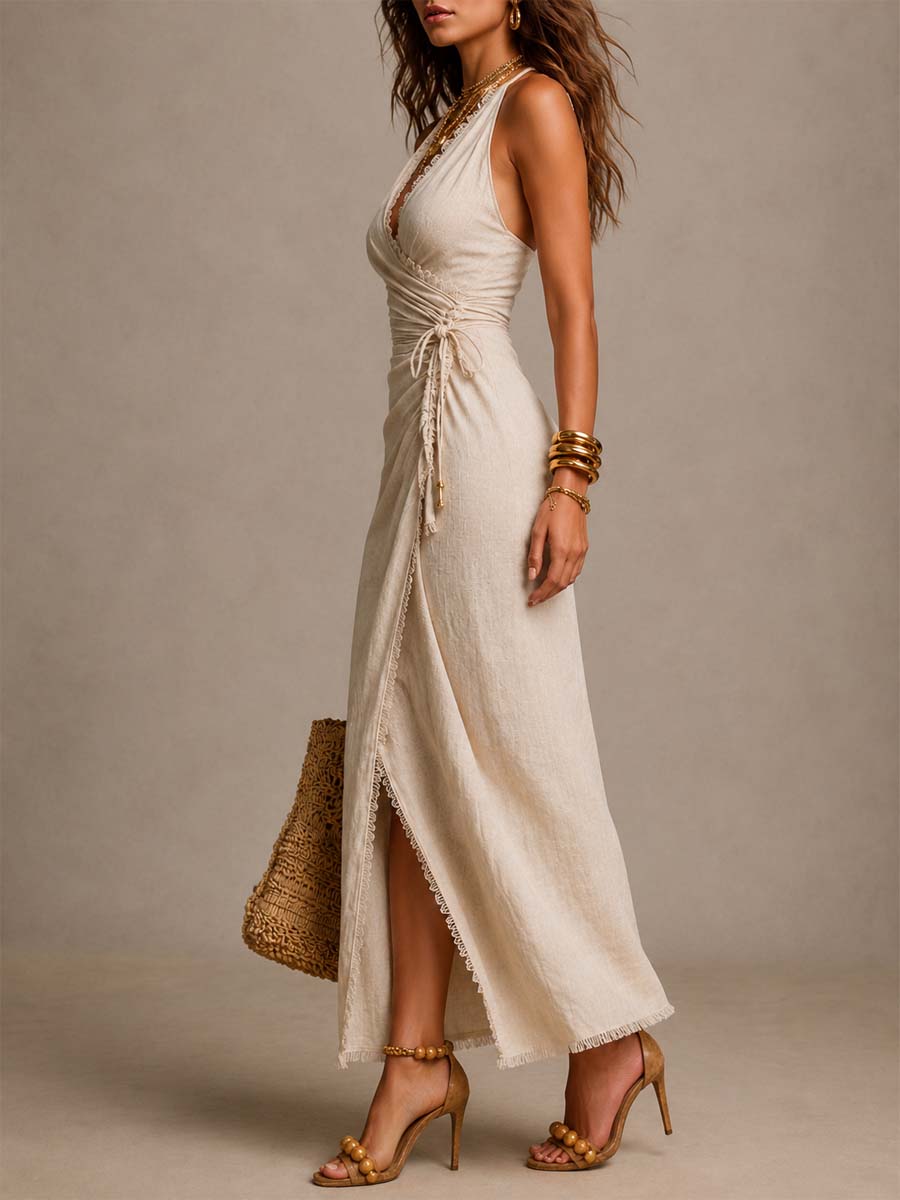 Nuria · Vestido Midi Cruzado Drapeado