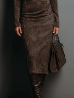 Giada | Vestido midi efecto ante