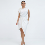 Aurora · Vestido Asimétrico con Hombros Estructurados