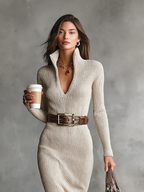 Olga │ Vestido canalé cálido y cómodo