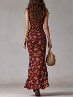 Bianca · Vestido Maxi Boho con Abertura y Mangas Volantes