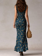Bianca · Vestido Maxi Boho con Abertura y Mangas Volantes