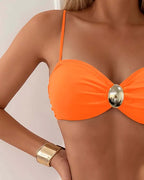 Marcelle · Bikini Dos Piezas Esculpido con Detalles Dorados